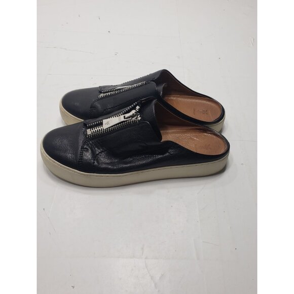 FRYE 3476717- Black Leather Women's Lena Zip Mule Slip-On Sneaker Size 8.5 - Picture 4 of 9